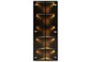 OKWISH Vitrine Regal 62x35x160 cm mit LED-Beleuchtung und Soft-Close-Türen Bild 3
