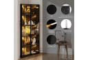 OKWISH Vitrine Regal 62x35x160 cm mit LED-Beleuchtung und Soft-Close-Türen Bild 5