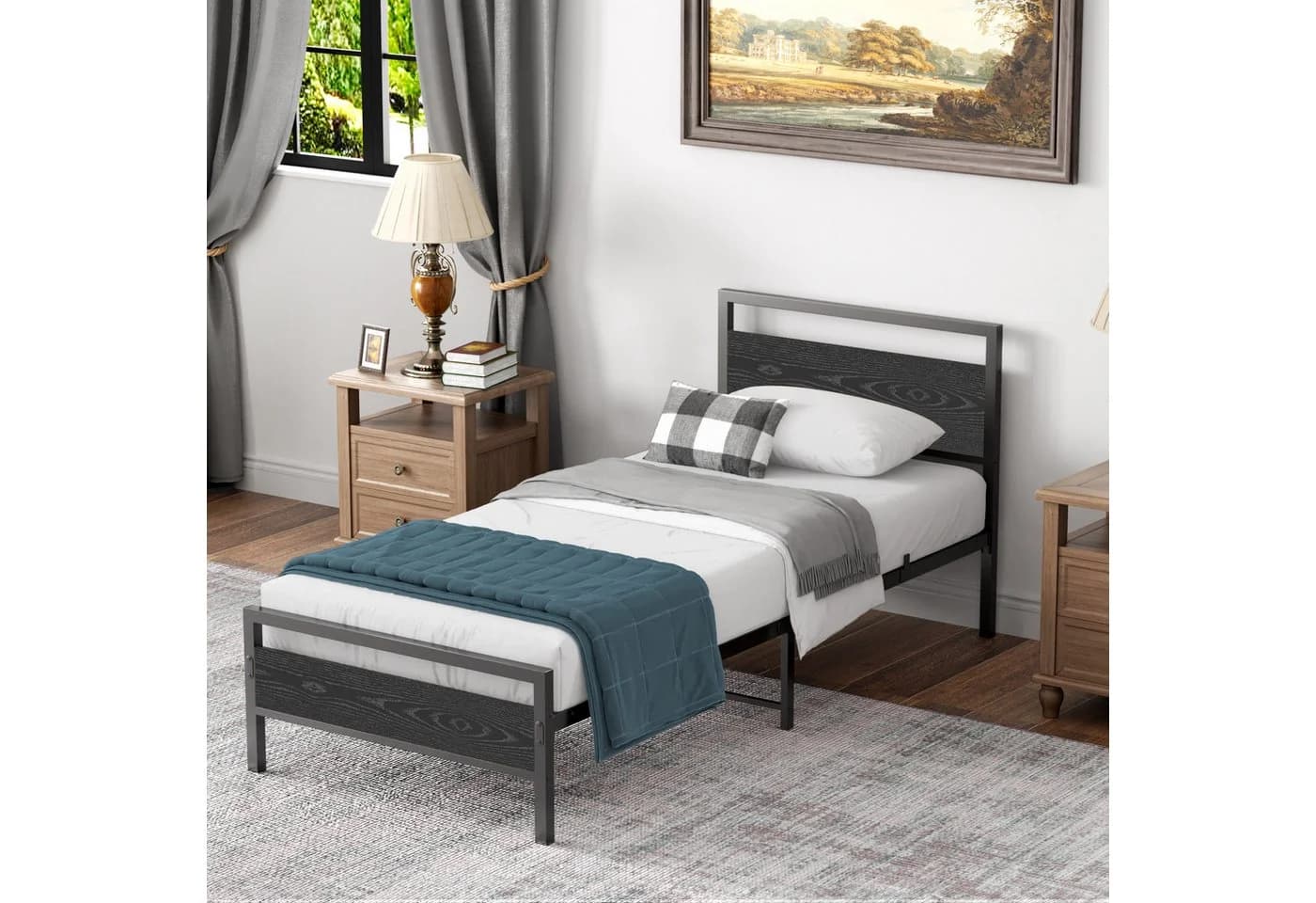 OKWISH Metallbett Jugendbett 90x200cm ohne Matratze - Bild 3