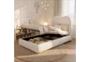 OKWISH Polsterbett 90x200 cm mit Stauraum und Lattenrost Beige Bild 2