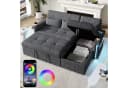 OKWISH Schlafsofa Ecksofa LED Chenille Bild 2