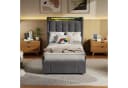 OKWISH Polsterbett mit Hydraulik, Schubladen, LED-Beleuchtung Bild 1