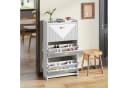 OKWISH Schuhschrank Weiß mit 6 Fächern und Vakuumformdesign Bild 1