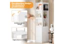 OKWISH Hochschrank Weiß Schmales Bücherregal mit Schubladen Bild 4