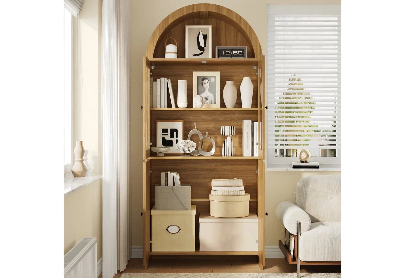 OKWISH Vitrine Sideboard Holzoptik