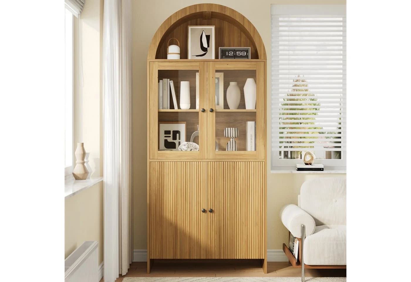 OKWISH Vitrine Sideboard Holzoptik - Bild 2