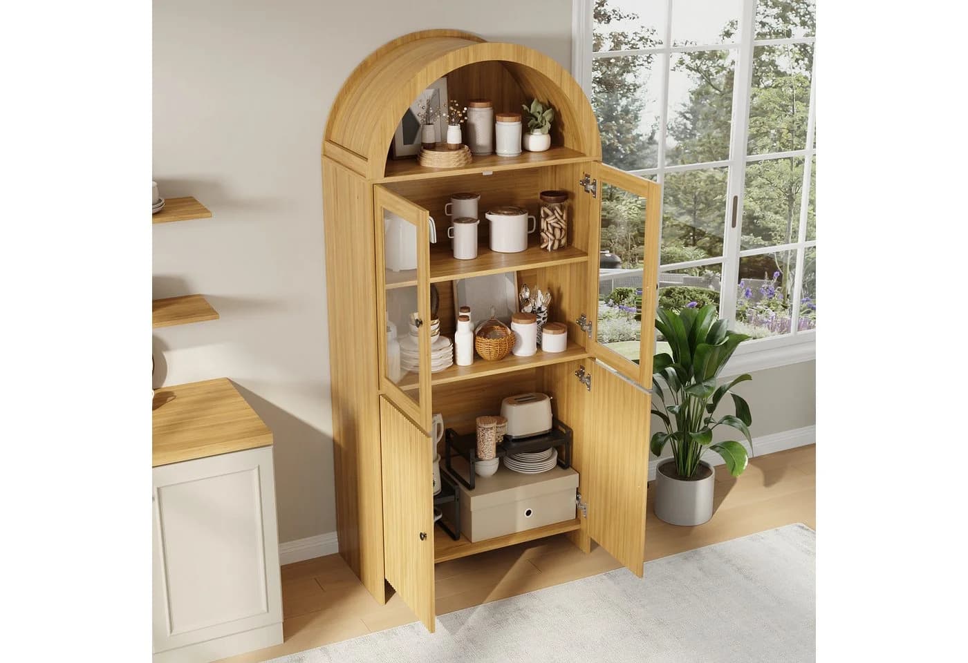 OKWISH Vitrine Sideboard Holzoptik - Bild 3