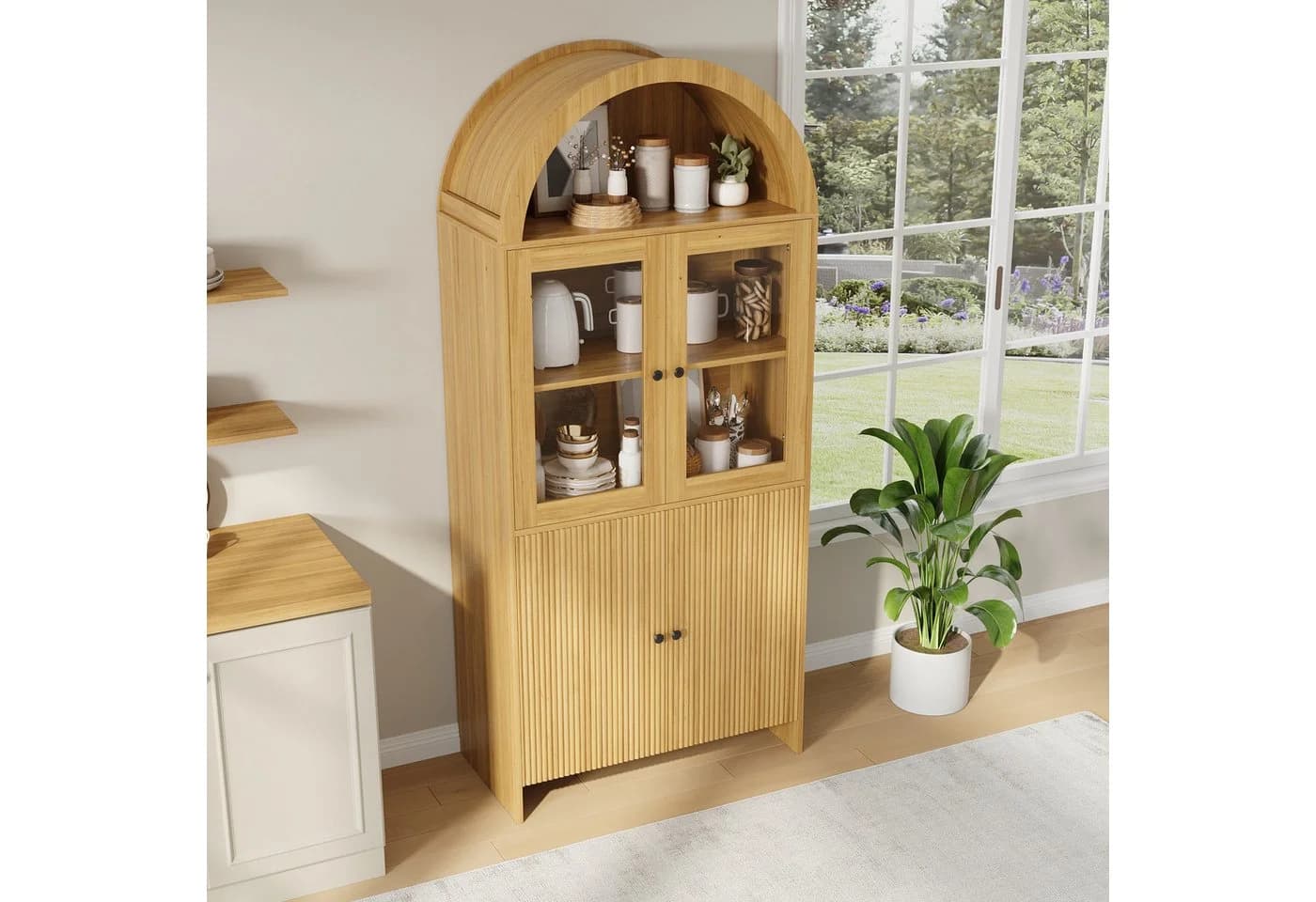 OKWISH Vitrine Sideboard Holzoptik - Bild 4