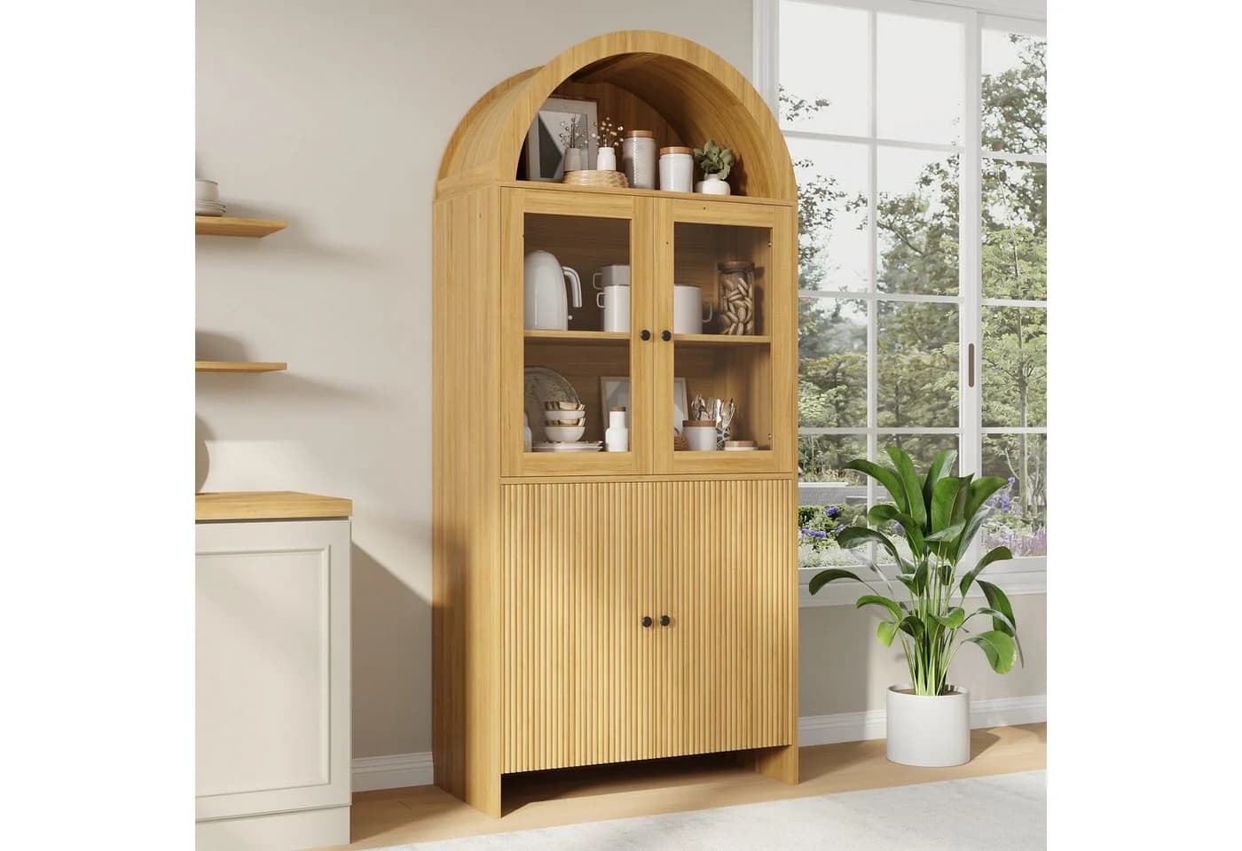 OKWISH Vitrine Sideboard Holzoptik - Bild 5