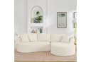 OKWISH 3-Sitzer Sofa Beige Cordstoff mit Getränkehalter & Kissen Bild 1