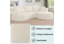 OKWISH 3-Sitzer Sofa Beige Cordstoff mit Getränkehalter & Kissen Bild 4