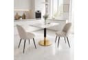 OKWISH Esstisch 80x60 cm Weiß Marmoroptik Goldfuß Bild 1