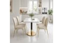 OKWISH Esstisch 80x60 cm Weiß Marmoroptik Goldfuß Bild 4