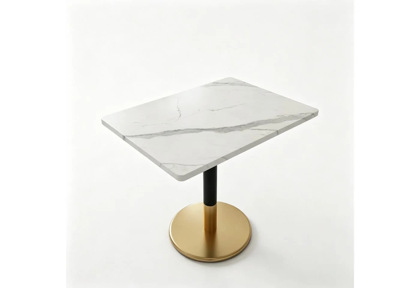 OKWISH Esstisch 80x60 cm Weiß Marmoroptik Goldfuß - Bild 5