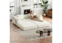 OKWISH Schlafsofa Modernes Chenille-Sofa 2-in-1 mit Stauraum Beige Bild 3