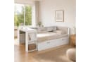 OKWISH Stauraumbett ausziehbar mit Schreibtisch und Schubladen Bild 2