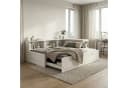 OKWISH Stauraumbett ausziehbar mit Schreibtisch und Schubladen Bild 4