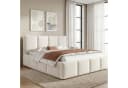 OKWISH Polsterbett 180x200 cm Beige Chenille mit Lattenrost Bild 1