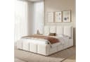 OKWISH Polsterbett 180x200 cm Beige Chenille mit Lattenrost Bild 2