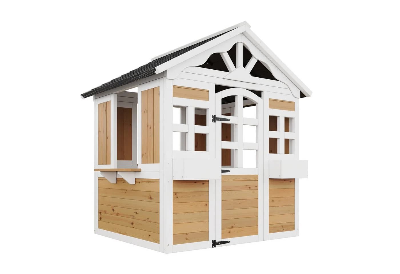 OKWISH Kinder-Holzhaus mit Tür & Fenster, wetterfest - Bild 3
