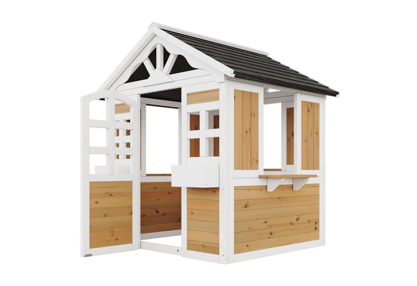 OKWISH Kinder-Holzhaus mit Tür & Fenster, wetterfest - Bild 5