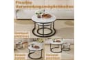 OKWISH Couchtisch Set 2-tlg Marmoroptik schwarz Metall Bild 5