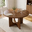 OKWISH Runder Esstisch Walnuss Skandinavisches Design Bild 1