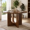 OKWISH Runder Esstisch Walnuss Skandinavisches Design Bild 2