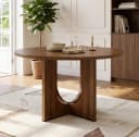 OKWISH Runder Esstisch Walnuss Skandinavisches Design Bild 3