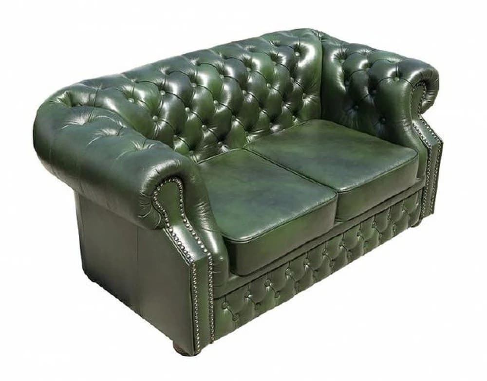 JVmoebel Chesterfield-Sofa Sitzgruppe Oxford Set Echtes Leder Braun - Bild 3