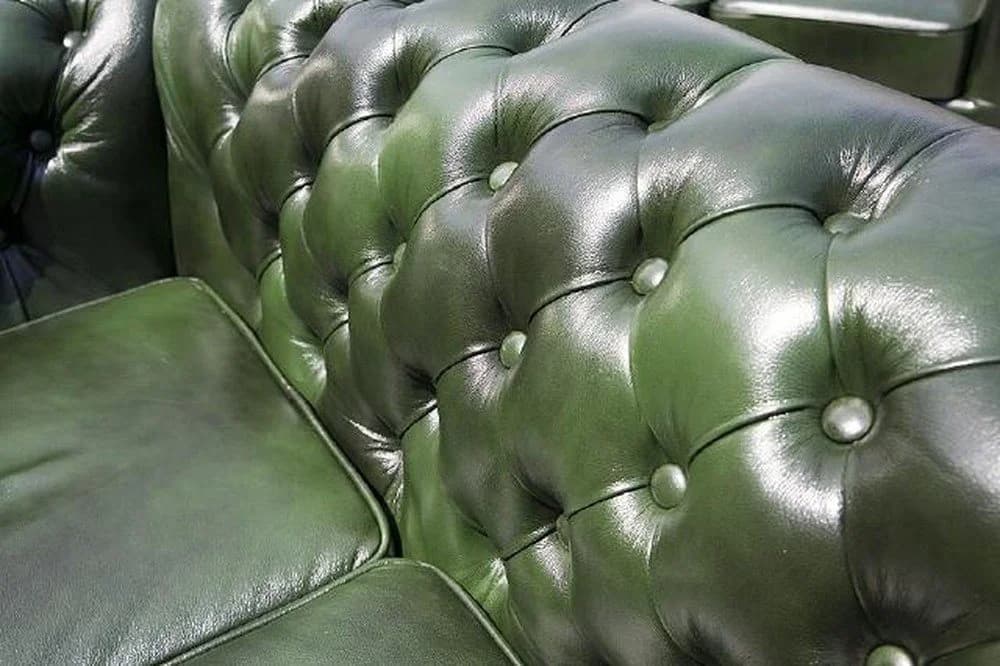 JVmoebel Chesterfield-Sofa Sitzgruppe Oxford Set Echtes Leder Braun - Bild 4