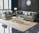 JVmoebel Chesterfield-Sessel Blau Echtleder Massivholz Bild 3