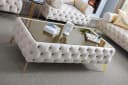 Xlmoebel Chesterfield Couchtisch Weiß Edelstahl Modern Rechteckig Bild 2