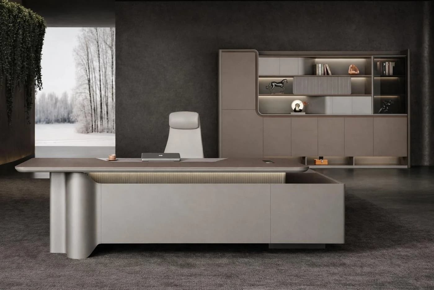 JVmoebel Büroensemble mit Chefschreibtisch, Büroschrank und Sessel - Bild 2