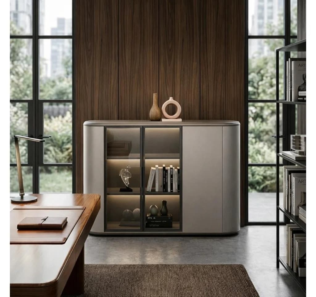 JVmoebel Sideboard Modern Beige mit eleganter Beleuchtung