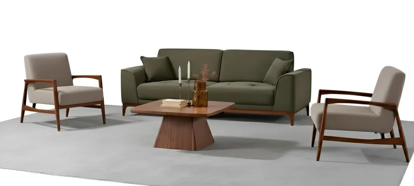 JVmoebel 3-Sitzer Sofa Set Modern Grün mit Sessel - Bild 2