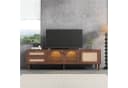 MODFU TV-Schrank mit LED-Beleuchtung Rattan Glas Braun Bild 1