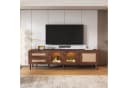 MODFU TV-Schrank mit LED-Beleuchtung Rattan Glas Braun Bild 2