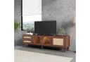 MODFU TV-Schrank mit LED-Beleuchtung Rattan Glas Braun Bild 3