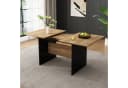 MODFU Ausziehbarer Esstisch 140–180 cm MDF Dark Walnut Schwarz Bild 1