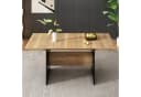 MODFU Ausziehbarer Esstisch 140–180 cm MDF Dark Walnut Schwarz Bild 3
