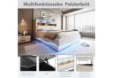 MODFU Polsterbett mit hydraulischem Stauraum und LED-Beleuchtung Beige Bild 5