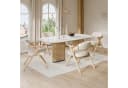 MODFU Esszimmerstuhl 6er-Set klappbar Massivholz Leinen Beige Bild 1