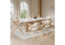 MODFU Esszimmerstuhl 6er-Set klappbar Massivholz Leinen Beige Bild 2