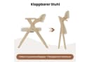 MODFU Esszimmerstuhl 6er-Set klappbar Massivholz Leinen Beige Bild 5