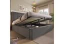 MODFU Polsterbett 140x200 cm mit Ladestation und Bettkasten Grau Leinen Bild 2