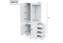 MODFU Kleiderschrank eintürig mit offenem Hängebereich und 4 Schubladen Weiß Bild 4