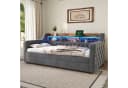 MODFU Schlafsofa Samt-Polsterbett mit LED-Beleuchtung und USB-C-Anschluss Bild 1