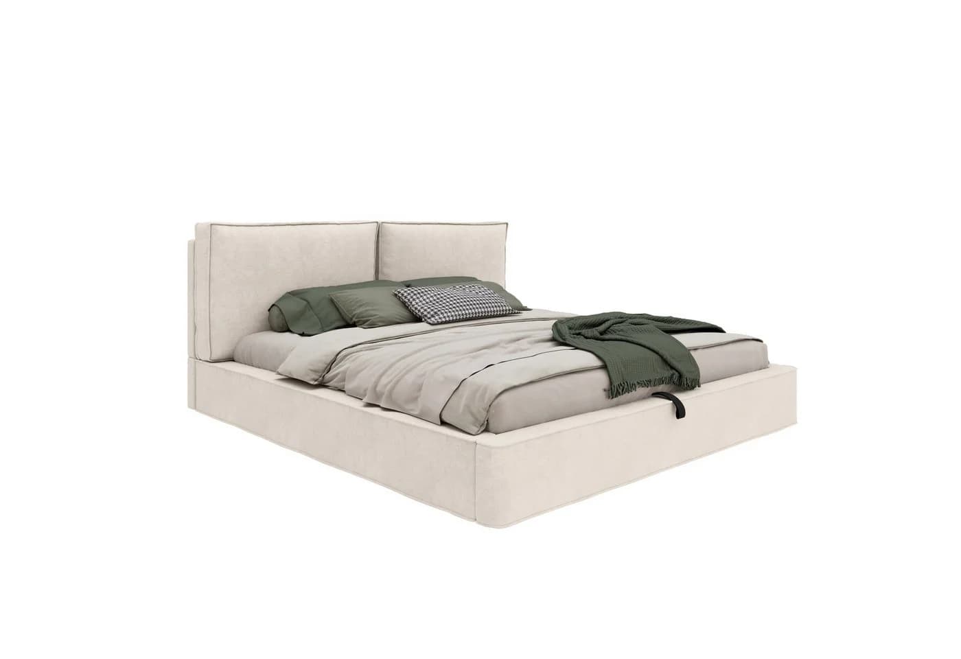 MODFU Polsterbett 180x200 cm mit Bettkasten Chenille Beige - Bild 3