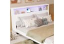 MODFU Holzbett Spleißbett mit LED-Beleuchtung und Ausziehbett Weiß Bild 4
